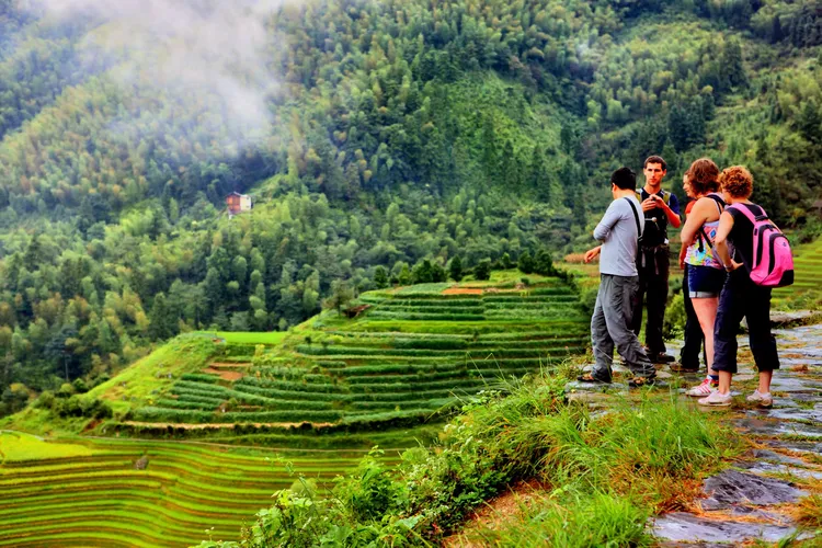 Hiking at Longji Rice Terraces